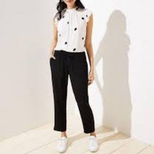 NWT Loft Black Drapey Twill Joggers Pants